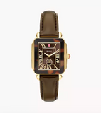 Michele Deco Sport Mid Tort Brown Leather Watch MWW06H000011