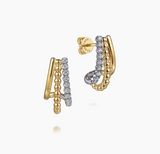 Gabriel & Co 14K White Yellow Gold Diamond J Hoop Earrings-Bujukan EG15311M45JJ