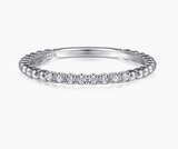 Gabriel & Co 14K White Gold Bujukan Bead and Diamond Stackable Ring LR51823W45JJ