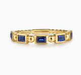 Gabriel & Co Stackable Ring 14K Yellow Gold Blue Sapphire LR52877Y4JSA