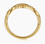Gabriel & Co 14K Yellow Gold Bujukan Twisted Stackable Ring LR52878Y4JJJ