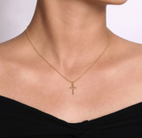 Gabriel & Co 14K Yellow Gold Cross Pendant Necklace- Bujukan NK6492Y4JJJ