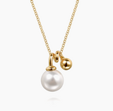 Gabriel & Co 14K Yellow Gold Bujukan Bead and Pearl Pendant Necklace NK7789Y4JPL