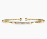 Gabriel & Co 14K Yellow Gold Bujukan Bead Bangle with Diamonds BG4119-6Y45JJ