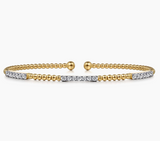 Gabriel & Co 14K Yellow Gold Bujukan Diamond Stations Bangle BG4217-6Y45JJ