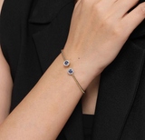 Gabriel & Co  14K Yellow Gold Bujukan Bead Cuff Bracelet with Sapphire and Diamond Halo Caps BG4244-6Y45SA