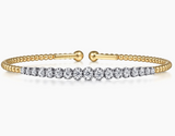 Gabriel & Co 14K White and Yellow Gold Diamond Bujukan Bangle BG4896-6M45JJ