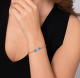 Gabriel & Co 14K Yellow Gold Diamond and Pear Shape Blue Topaz Bujukan Bangle BG4928-6Y45BT