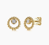 Gabriel & Co 14K Yellow Gold White Sapphire Stud Earrings- Bujukan EG15162Y4JWS