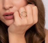 Gabriel & Co Bujukan Clover 14K Yellow Gold Bujukan Link Chain Ring LR52917Y4JJJ