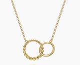 Gabriel & Co  14K Yellow Gold Bujukan Beaded Double Circle Necklace NK6388Y4JJJ