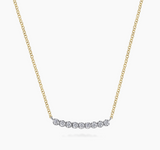Gabriel & Co Bar Necklace Straight 14K White &Yellow Gold with White Sapphire NK7551M4JWS