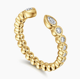 Gabriel & Co 14K Yellow Gold Bezel Set Pear and Round Open Diamond Eternity Band - 0.5 ct