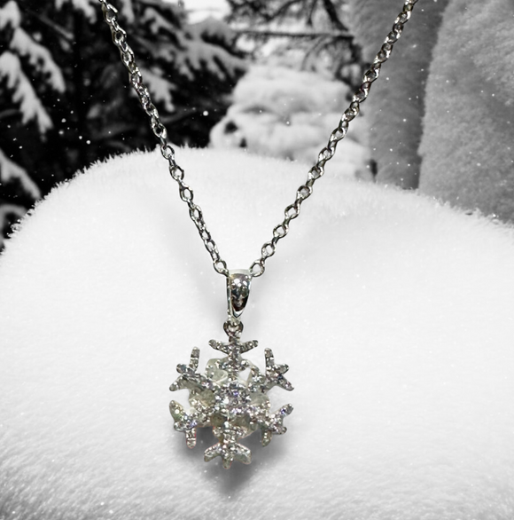 Cherie Dori Diamond Snowflake Necklace FWP6536DW