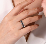 Gabriel & Co 925 Sterling Silver Black Spinel Bujukan Easy Stackable Ladies Ring