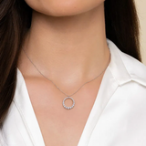 Gabriel & Co 14K White Gold Diamond Graduating Circle Pendant Necklace