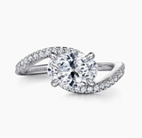Gabriel & Co Aiva 14K White Gold Bypass Oval Diamond Engagement Ring