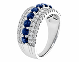Allison Kaufman White Gold Blue Sapphire Wedding Band W2424