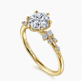 Gabriel & Co Reena 14K Yellow Gold 6 Prong Round Diamond Engagement Ring