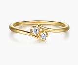 Gabriel & Co Promise Ring - 14K Yellow Gold Diamond Toi et Moi Promise Ring LR53059Y45JJ