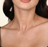 Gabriel & Co Bar Necklace Straight 14K White &Yellow Gold with White Sapphire NK7551M4JWS