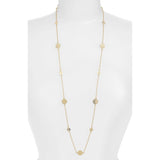 Anna Beck 36” long multi disc station  Silver/gold necklace 1181NGG