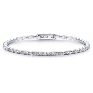 Gabriel & Co. - BG3221-65W45JJ - 14K White Gold Diamond Bangle