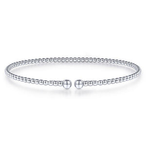 Gabriel & Co. - BG4107-62W4JJJ - Split 14K White Gold Beaded Bujukan Bangle