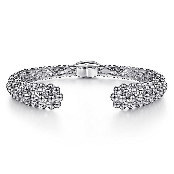 Gabriel & Co. - BG4592-65SVJJJ - 925 Sterling Silver Bujukan Beaded Split Bangle