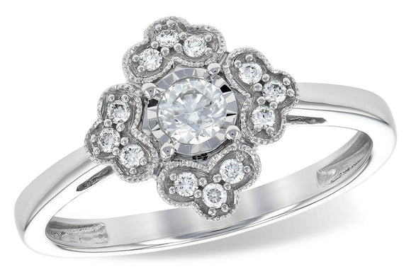 14KT Gold Ladies Diamond Ring - C245-32662_W