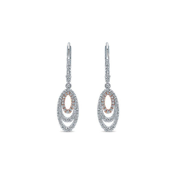 Gabriel & CO 14K White-Rose Gold  Diamond Earrings EG12231T45JJ