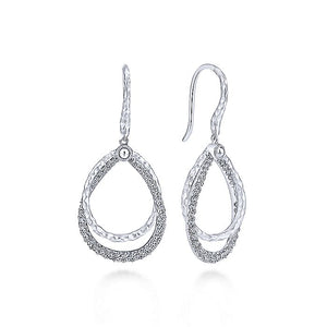 Gabriel & CO Sterling Silver White Sapphire Drop Earrings