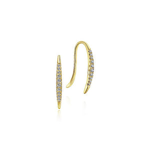 Gabriel & Co 14K Yellow Gold Tapered Diamond Threader Drop Earrings