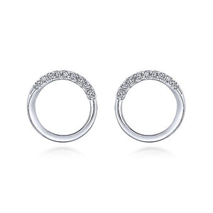 Gabriel & CO  Sterling Silver White Sapphire Bypass Stud Earrings