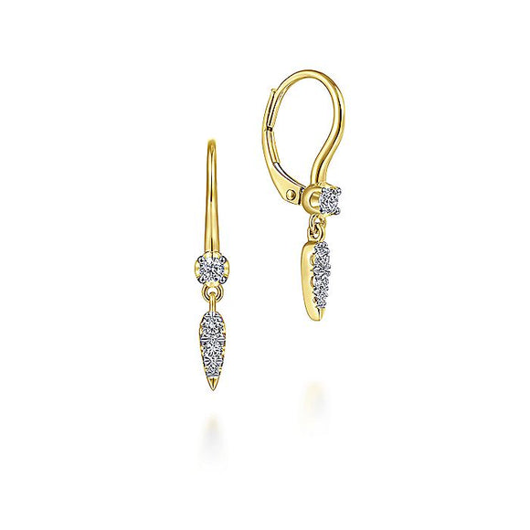 Gabriel & CO 14K Yellow Gold Spiked Diamond Drop Earrings