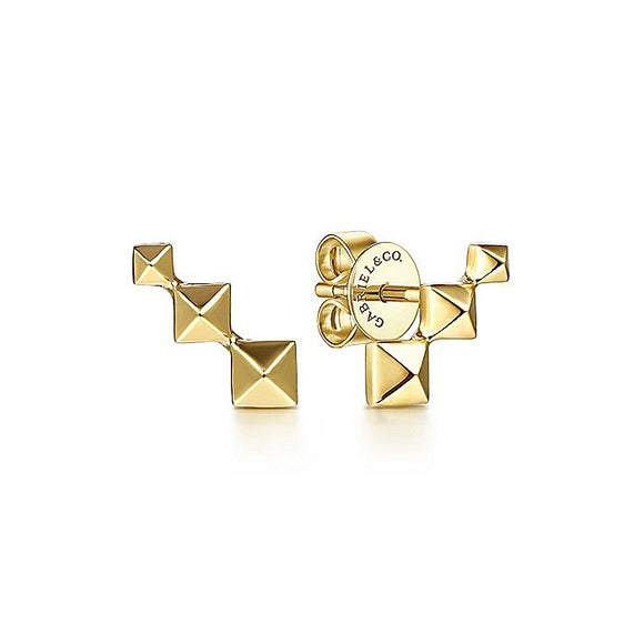 Gabriel & Co. - EG13746Y4JJJ - 14K Yellow Gold Three Pyramid Stud Earrings