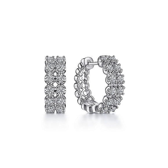 Gabriel & Co. - EG14237W45JJ - 14K White Gold 15MM Diamond Earrings