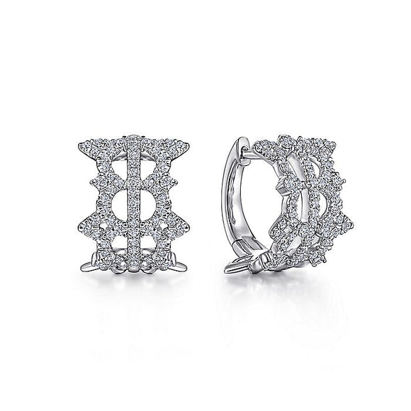 Gabriel & Co. - EG14303W45JJ - Vintage 14K White Gold 15MM Diamond Earrings