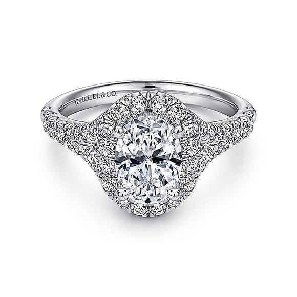 Gabriel & Co. - ER10291W44JJ - 14K White Gold Oval Halo Diamond Engagement Ring