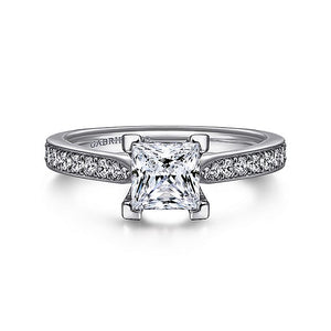 Gabriel & Co. - ER11299W44JJ - 14K White Gold Princess Cut Diamond Engagement Ring