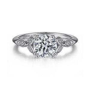 Gabriel & Co. - ER11721R4W44JJ - 14K White Gold Round Diamond Engagement Ring