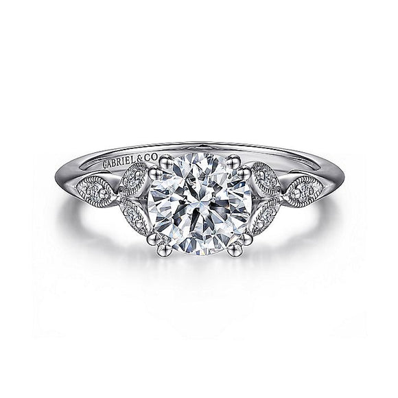 Gabriel & Co. - ER11721R4W44JJ - 14K White Gold Round Diamond Engagement Ring
