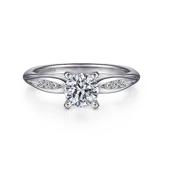 Gabriel & Co. - ER11749R3W44JJ - 14K White Gold Round Diamond Engagement Ring