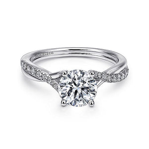 Gabriel & Co. - ER11794R3W44JJ - 14K White Gold Round Diamond Engagement Ring