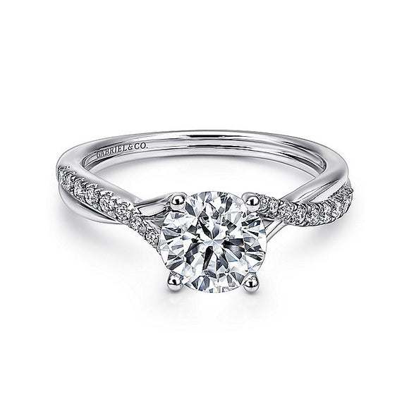 Gabriel & Co. - ER11794R3W44JJ - 14K White Gold Round Diamond Engagement Ring