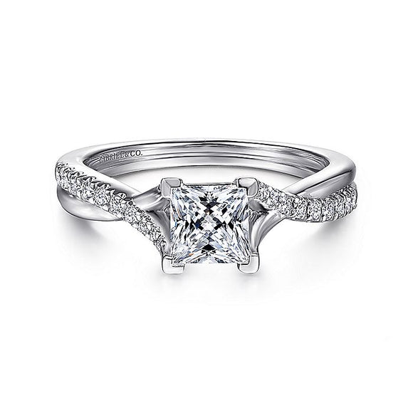 Gabriel & Co. - ER11794S3W44JJ - 14K White Gold Princess Cut Diamond Engagement Ring