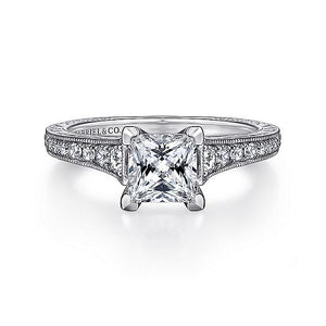 Gabriel & Co. - ER12282S4W44JJ - 14K White Gold Princess Cut Diamond Engagement Ring