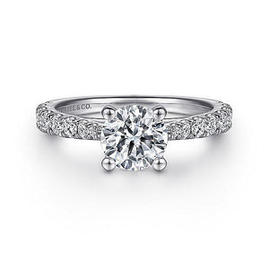 Gabriel & Co. - ER12292R4W44JJ - 14K White Gold Round Diamond Engagement Ring