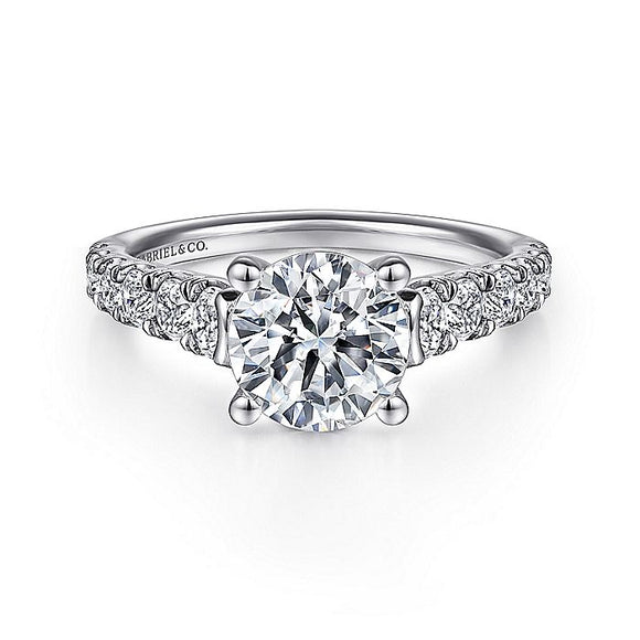 Gabriel & Co. - ER12299R6W44JJ - 14K White Gold Round Diamond Engagement Ring