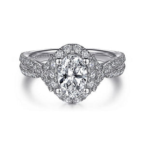 Gabriel & Co. - ER12636O4W44JJ - 14K White Gold Oval Halo Diamond Engagement Ring